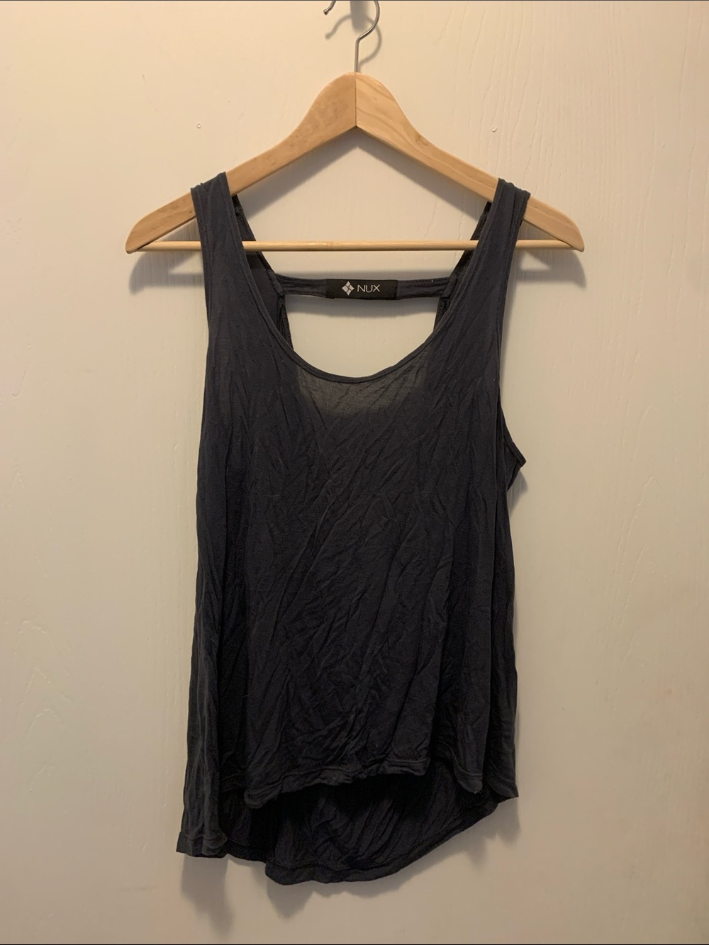 NUX Women's Dark Charcoal Racerback Tank